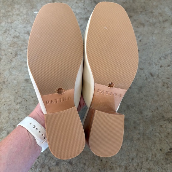 Portland Leather Goods Patina Cream Heeled Clogs Size 9 - Picture 10 of 12